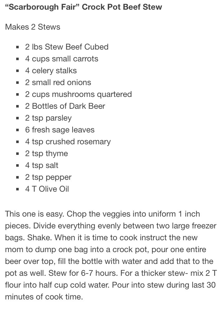 Post-partum Gift Basket And Meal Delivery 