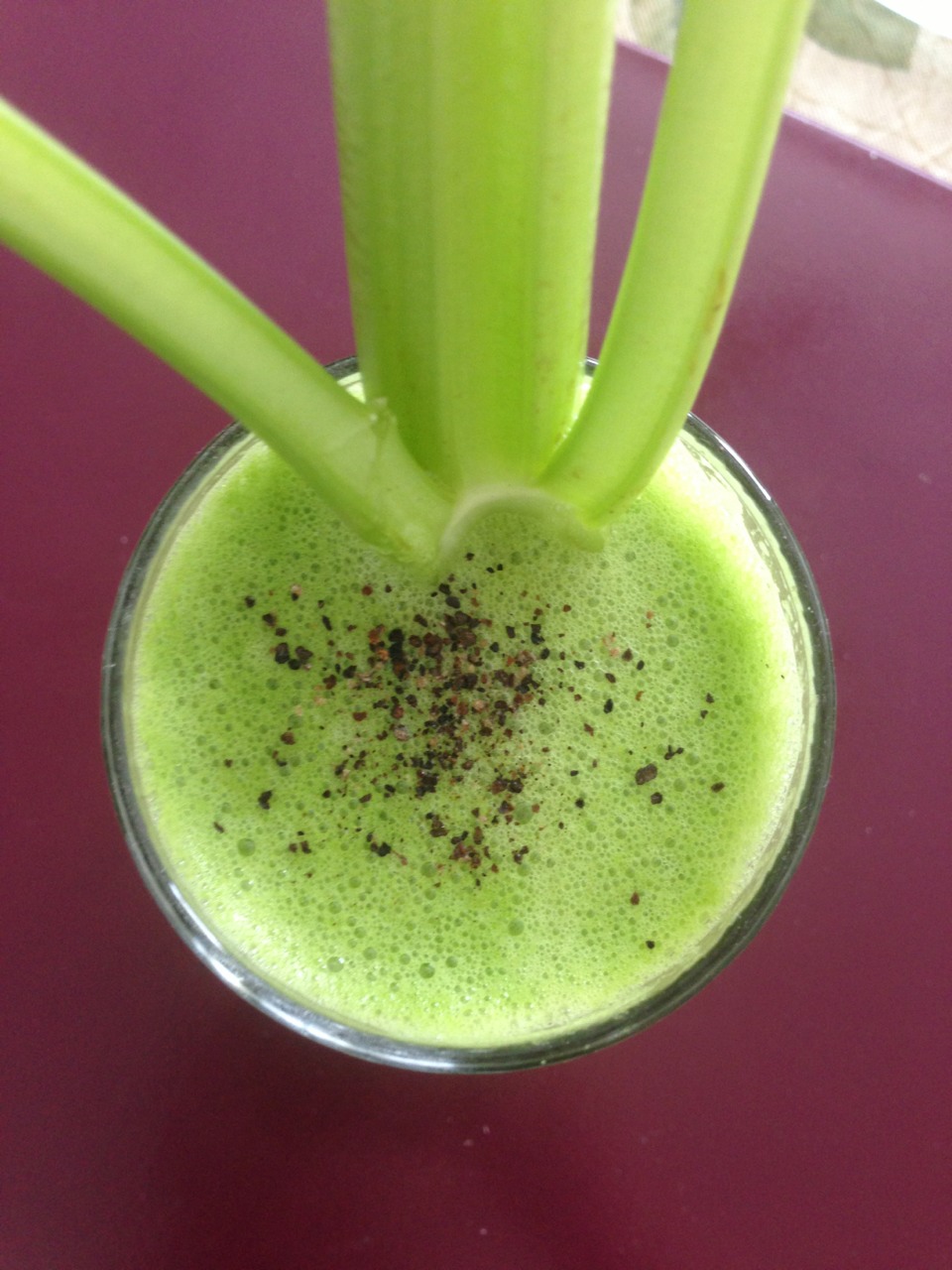 Super healthy, I juiced a whole lime( minus the skin) 3 sticks of celery, 2 cups of pineapple, and 3 romaine leaf's. then a dash of pepper and celery for added effects. 