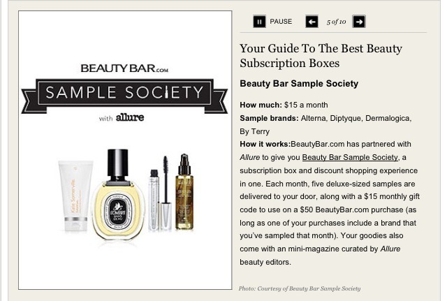 This is a great box associated with allure magazine! This comes with make up and a magazine!