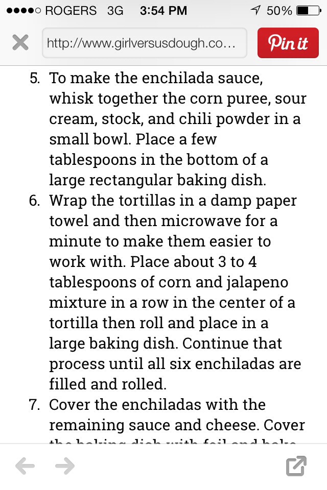 Jalapeno And Sweet Corn Enchilladas!