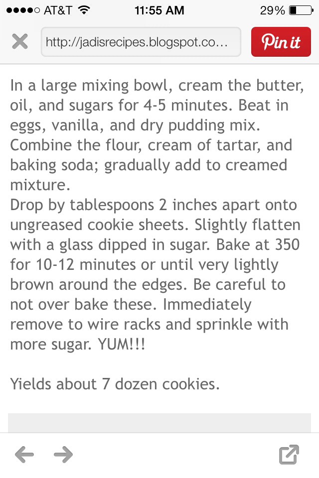 Pudding Sugar Cookies