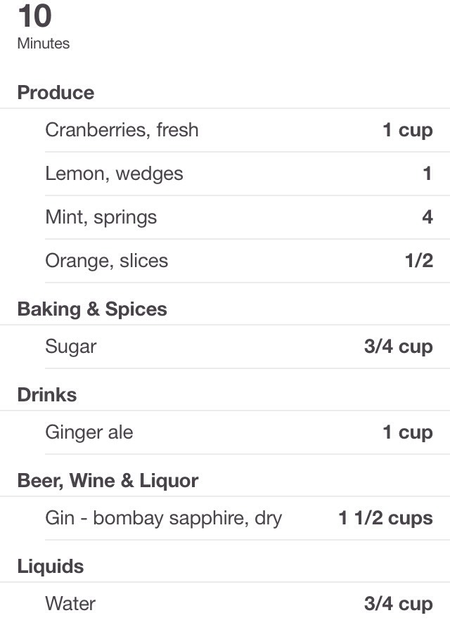 Cranberry Ginger Fizz Cocktail 
