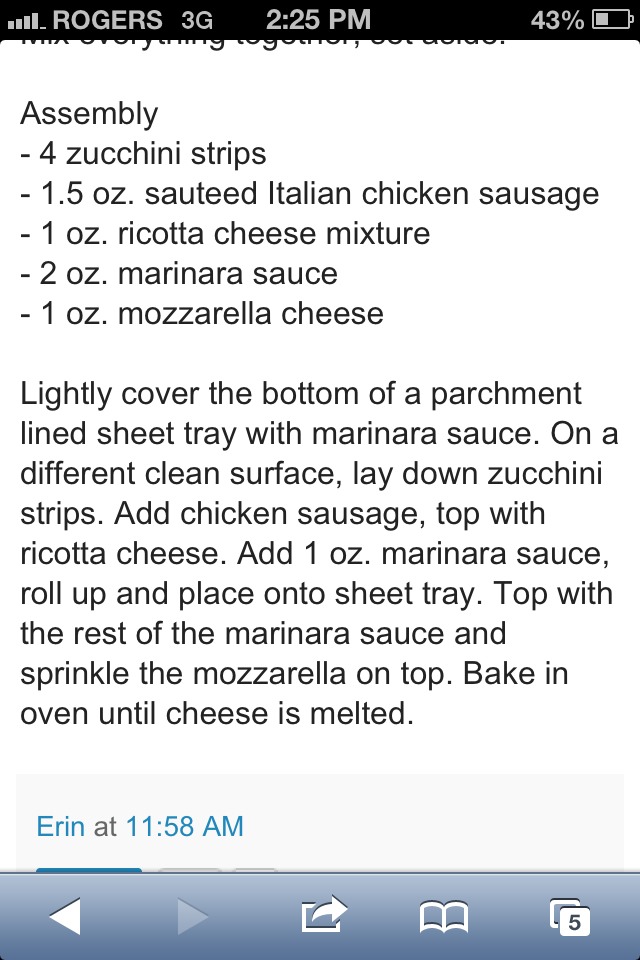 Stuffed Zucchini Manicotti