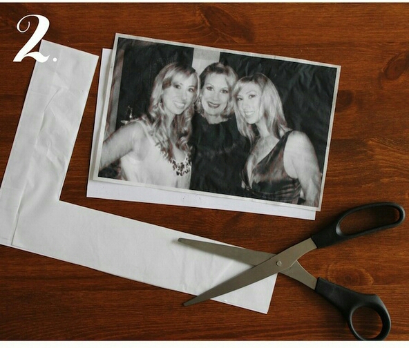 Step 2: Print your desired photograph onto the tissue (just feed the paper with the tissue attached into your printer as usual). Cut out, leaving little a border around your image.