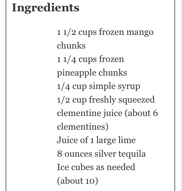 Frozen Pineapple Mango Margaritas