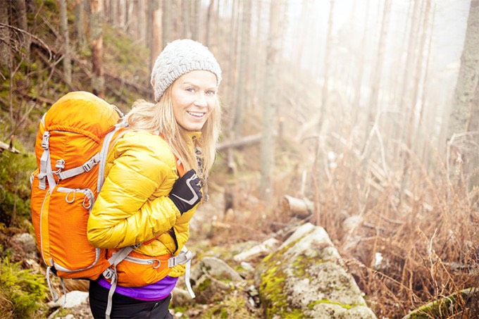 3. Hiking with a backpack
