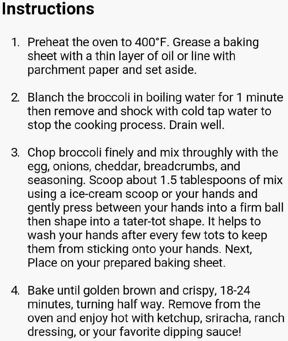 Healthy Baked Broccoli Tots!