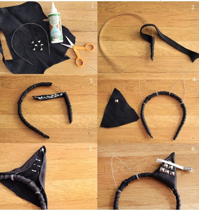 All you need is fabric, fabric glue, headband, scissors, and a little wire. Glitter, rhinestones, and nailpolish art can make these super cute and chic! 
