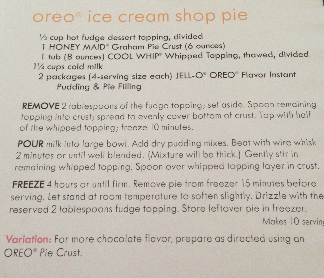 ✨Oreo Ice cream Shop Pie.✨