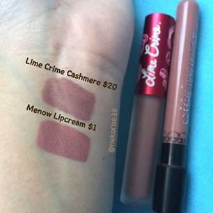 This dupe is $1. Yes, ONE dollar! You can find these on eBay and lots of other sites as low as $1. This is the Me Now Generation II lip cream in shade #17. It is slightly more pink but once again, on the lips it's near identical. This is also great to see if this sort of color would suit you!