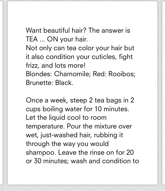 ✨Dye And Treat Your Hair With Tea ✨