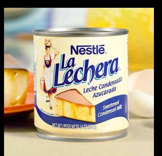 Put a small can of la lechera on blender