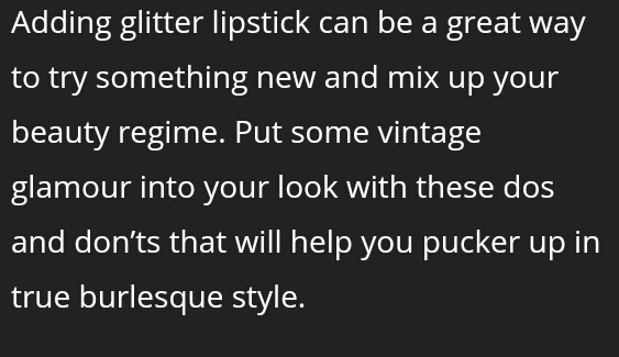 DIY Burlesque Glitter Lips!!
