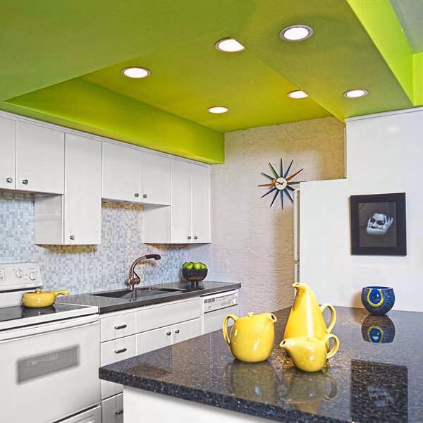 Update the ceiling. If your room feels old-fashioned but you can’t put your finger on why, the problem may be above you. Dingy-looking ceilings are like a sign saying, “This room is old school!” If you do nothing else to update your room, update the ceiling. 