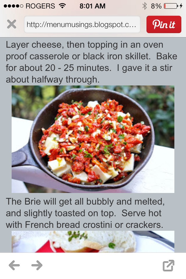 Baked Brie And Sundried Tomato Dip!