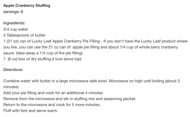 Apple Cranberry Stuffing