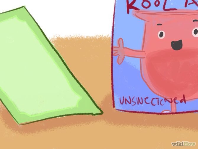 Then get your pack of kool aid and empty it in a bowl with boiled water