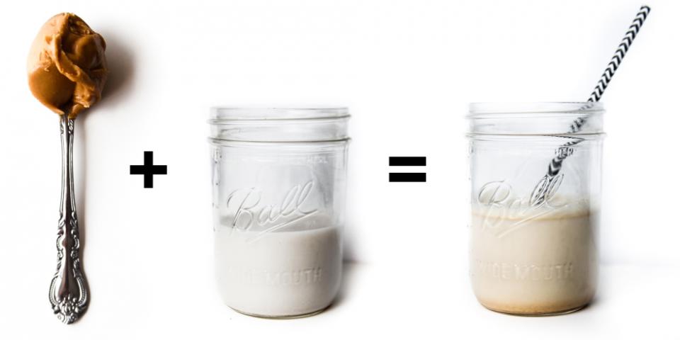 9. Smooth Peanut Butter + Almond Coconut Milk = PB Milkshake