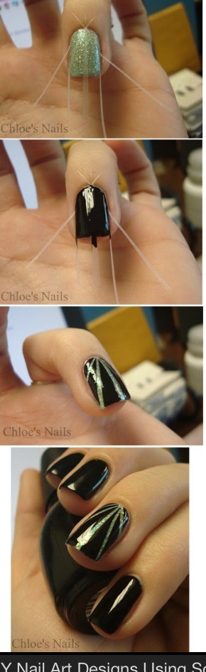 Some Great Nail Arts Using Scotch Tape
