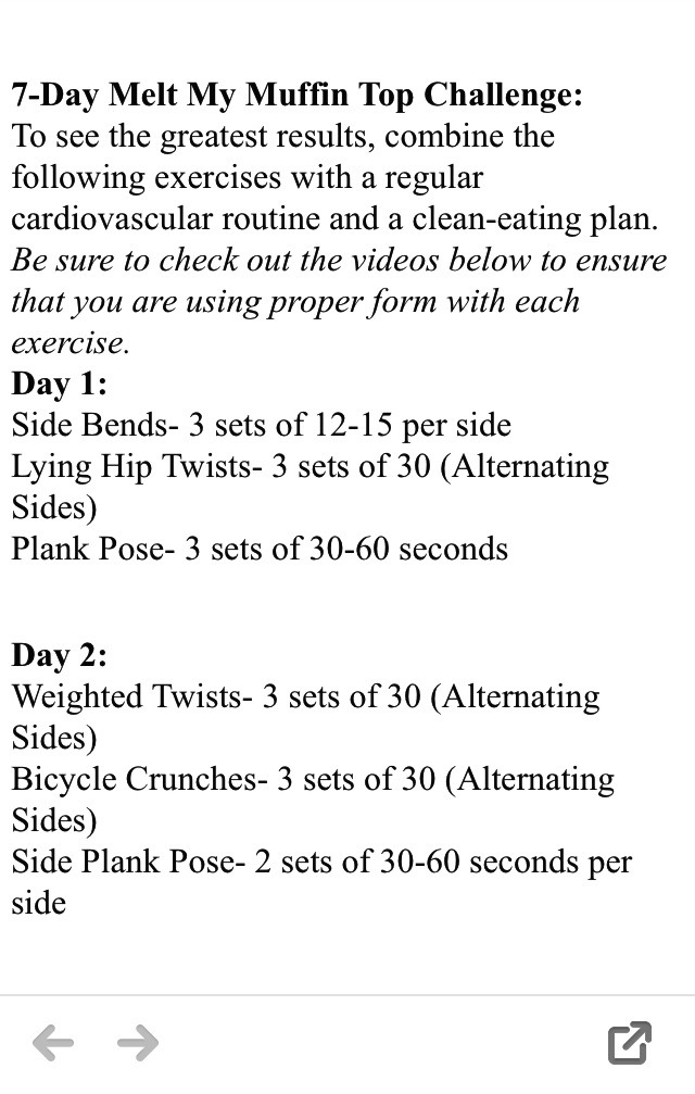 7 Day Melt My Muffin Top Challenge...