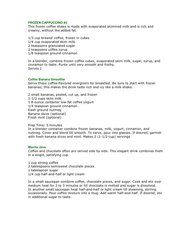 Starbucks Drink Recipes