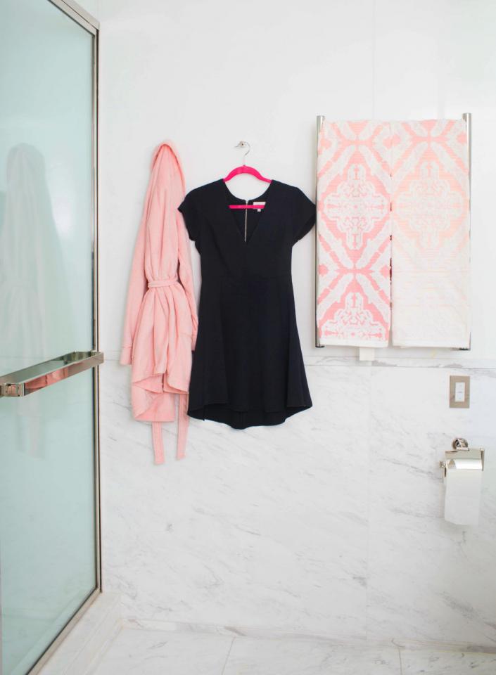 5. Hang your wrinkled clothing in a super-steamy bathroom for a few minutes to gently straighten out the creases. Multitasking at its finest.