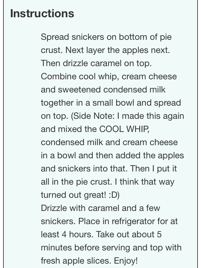 Snickers Carmel Apple Pie 