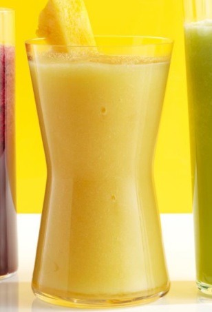 PINEAPPLE-COCONUT SMOOTHIE
Freeze about 2 cups of coconut water in 1 or 2 ice-cube trays. 
Blend with: 
2 cups each chopped pineapple and coconut ice cubes 
1 1/2 tablespoons of lime juice
1 tablespoon of honey 
1/2 coconut water