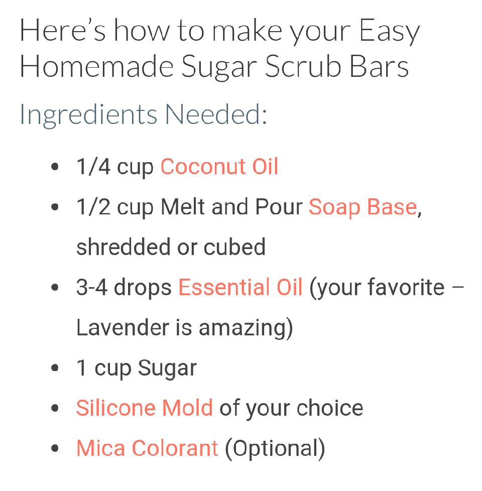 Homemade Sugar Scrub Bars