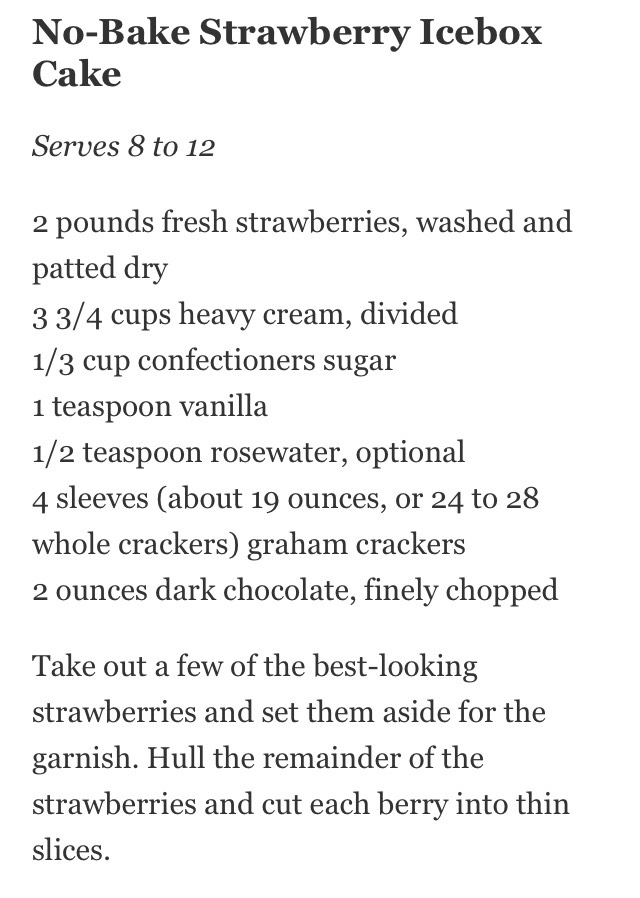 ✨No-Bake Strawberry Icebox Cake✨😋