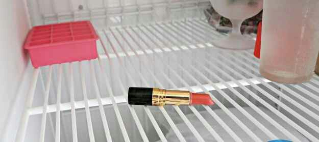 3. Put your lipstick in the freezer overnight to kill germs and bacteria.
The next morning, let it come back to room temperature before applying it to your lips.