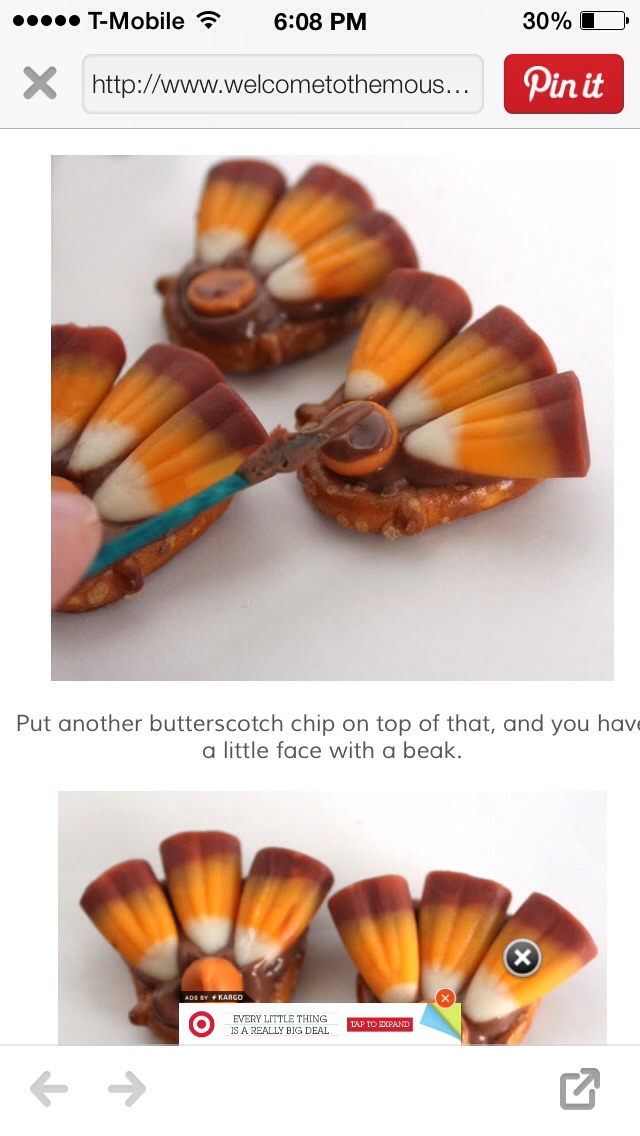 🎉DIY Pretzel Turkeys! Great For Thanksgiving!🎈🎈🎊🎊 Like For More💝👍👍👍💎⭐️✨🎀