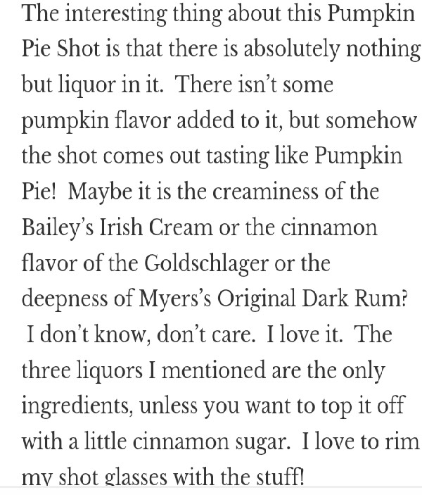Pumpkin Pie Shot!