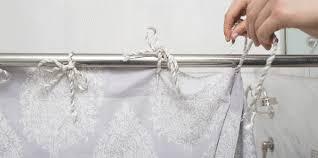6. Beautify your bathroom by replacing ordinary shower curtain rings with ribbon or decorative rope instead. This is also a good solution if you have a problem with rust on your curtain rings or rod.