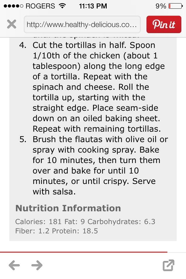 Healthy Baked Chicken And Spinach Taquitos