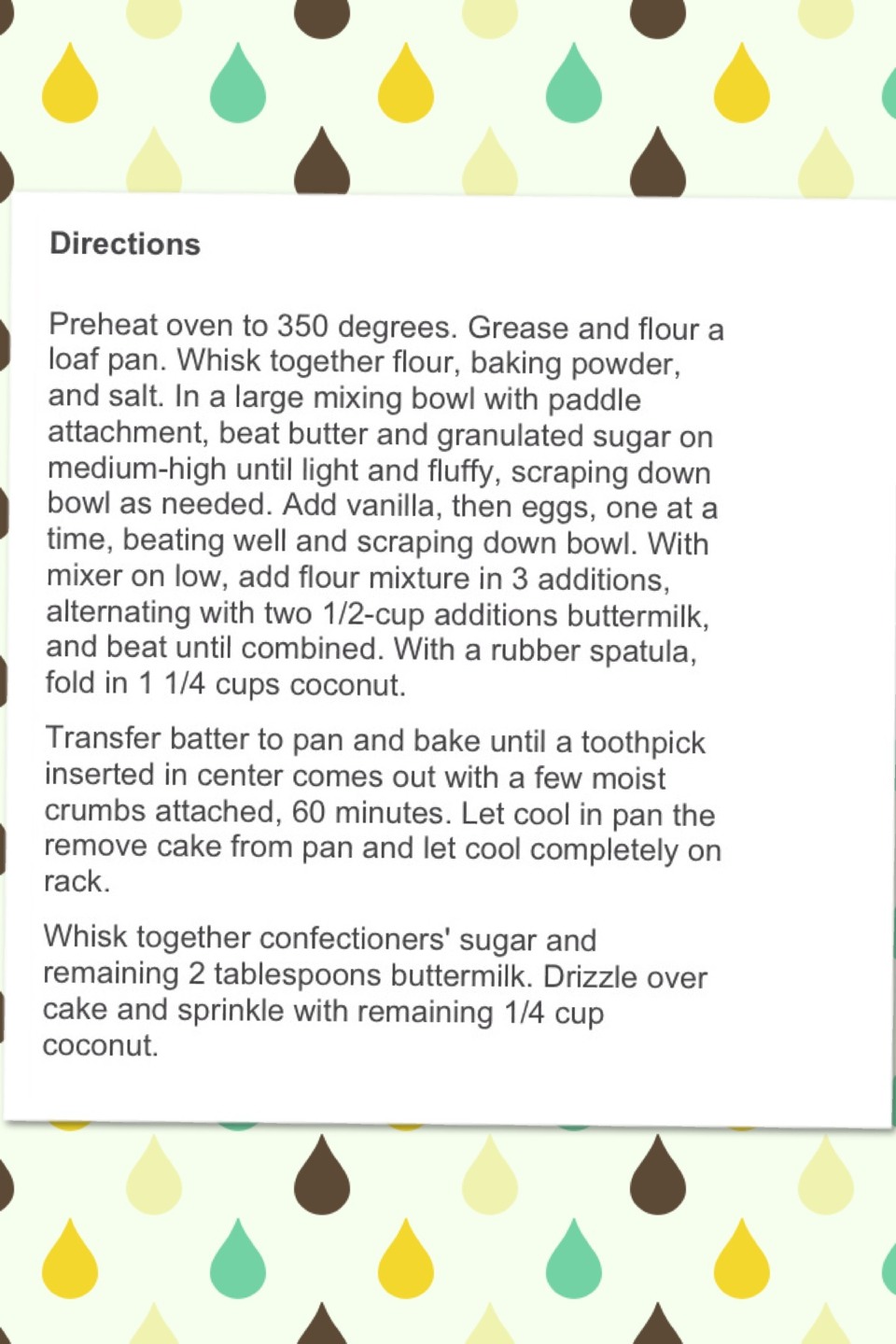 Toasted Coconut Pound Cake