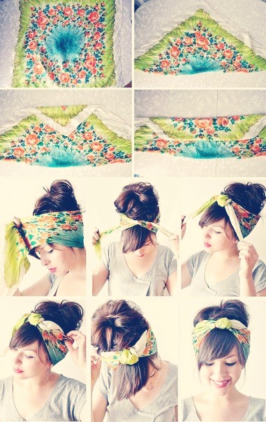 Simple Way To Wear A Scarf As A Headband !DIY Super Cute ^.^