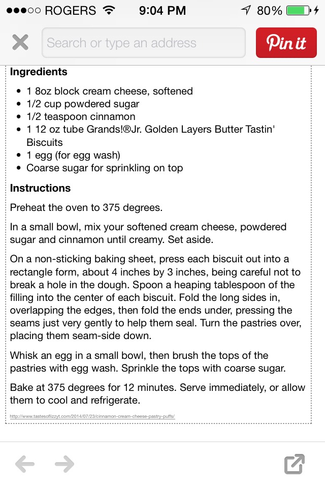 Cinnamon Cream Cheese Puffs.
