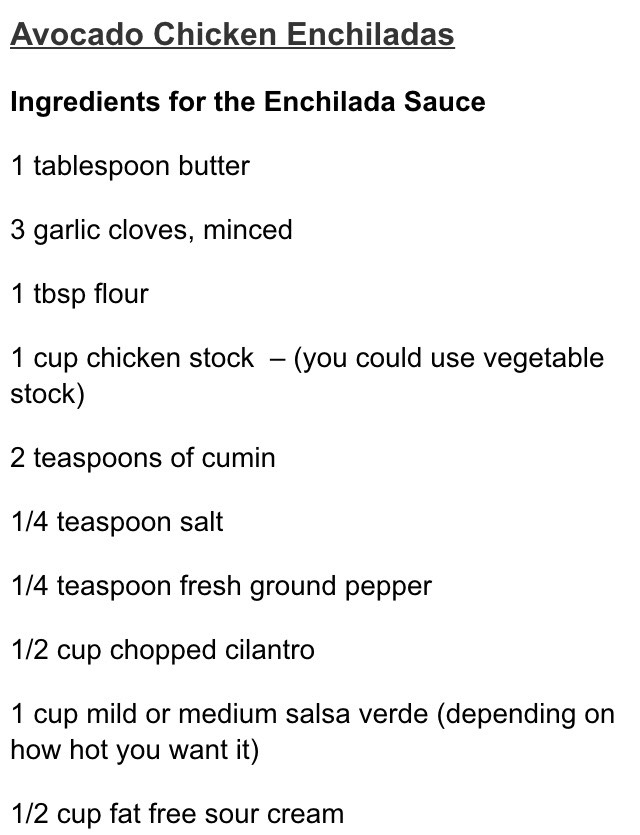 Avocado Chicken Enchiladas!