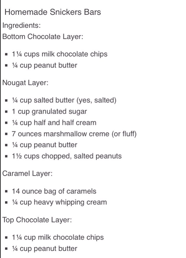 Homemade Snickers Bars