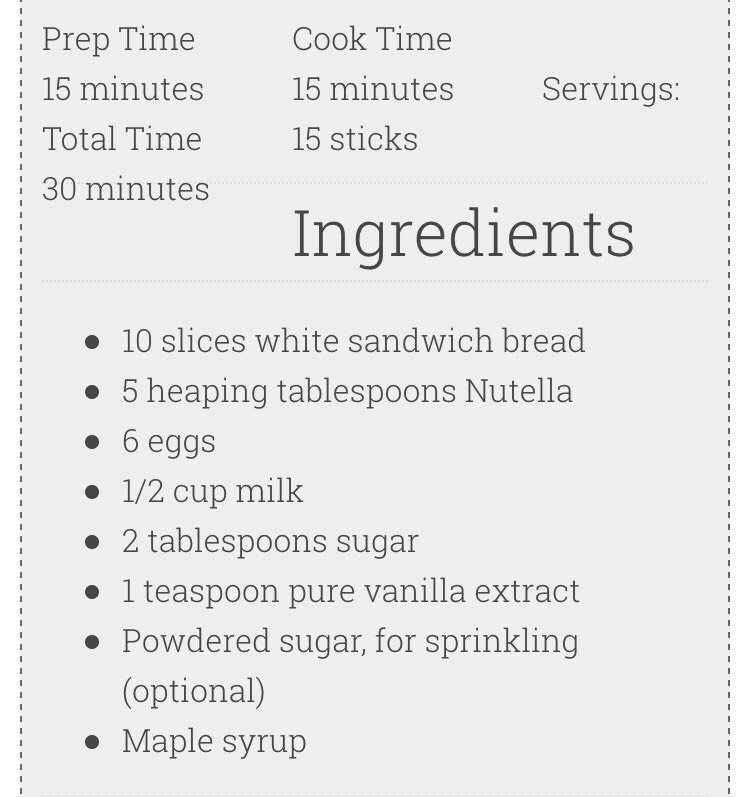 ✨Nutella Stuffed French Toast Sticks✨
