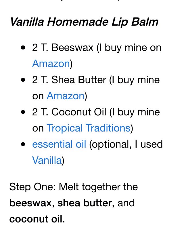 Recipe for Homemade Lip Balm