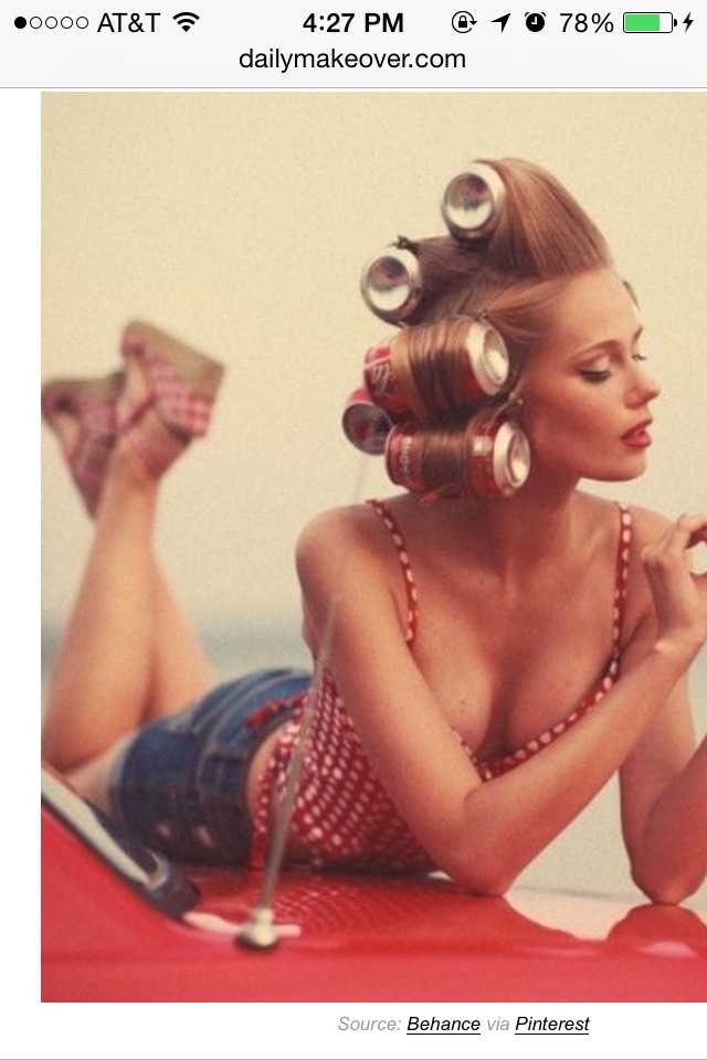 15. A vintage beauty trick: use soda cans as rollers to create big, luscious waves.