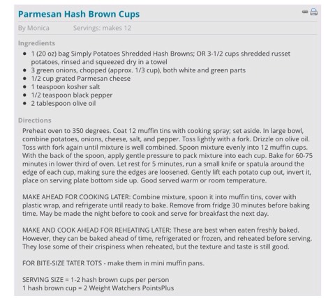 Parmesan Hash Browns Made In A Muffin Tin 