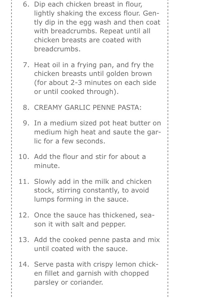 Lemon Chicken With Penne Pasta 
