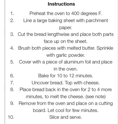 Easy Cheesy Garlic Bread
