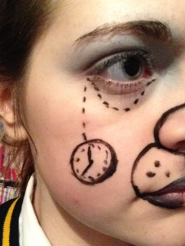 Alice In Wonderland: White Rabbit Half Face Face Paint.