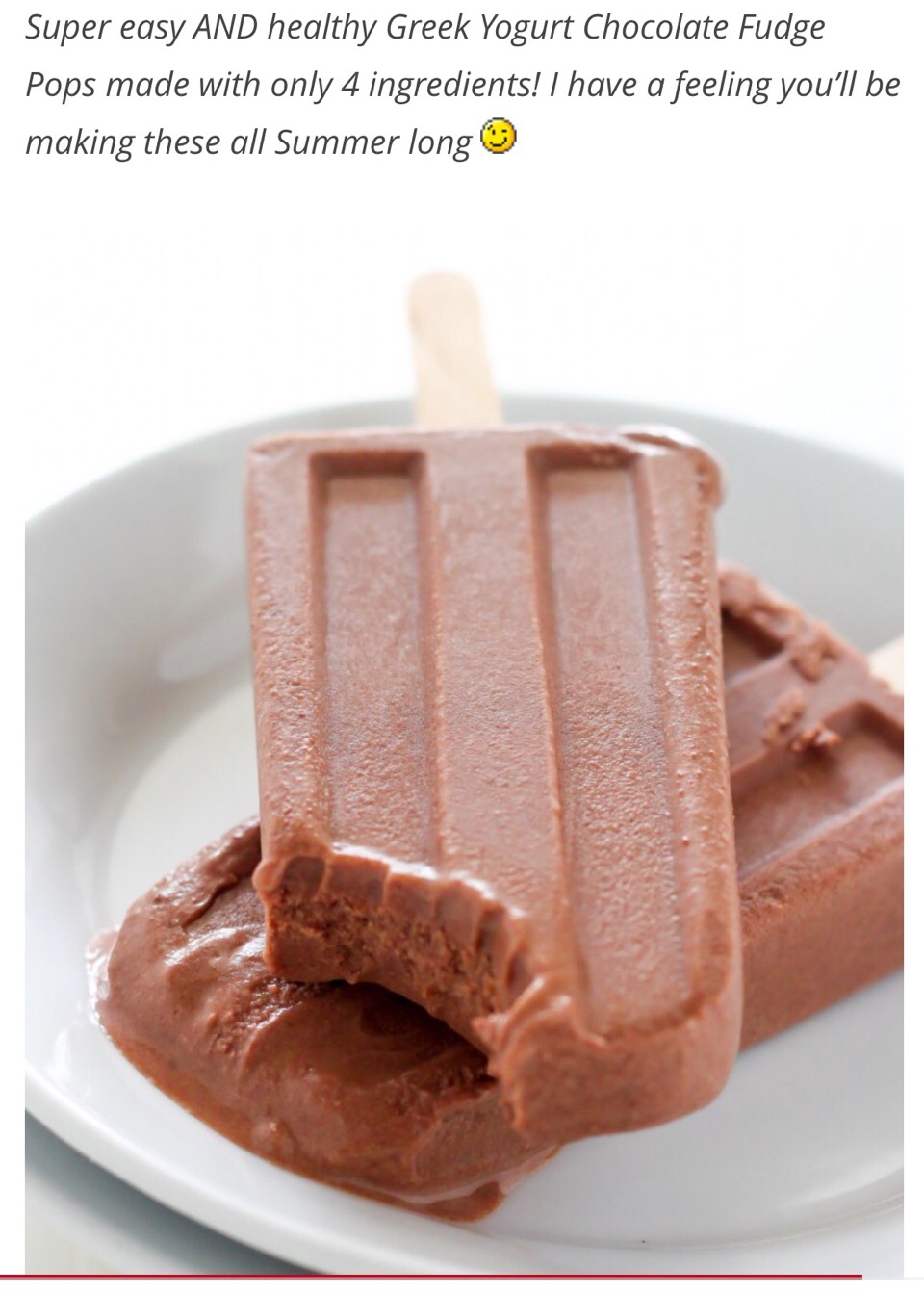 Greek Yogurt Fudge Pops!!❤️