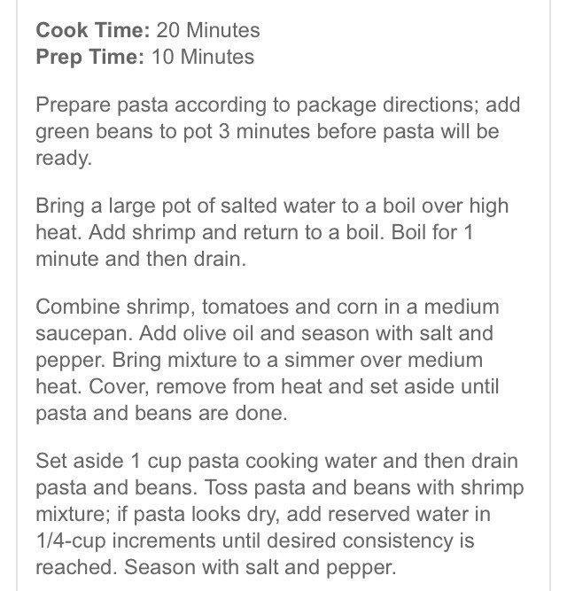 Easy, Five- Ingredient Weeknight Dinner: Pasta With Shrimp & Veggies😋