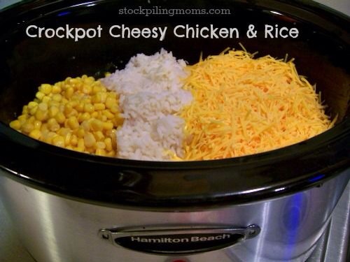 💛Crockpot Cheesy Chicken & Rice! Simple And Delicious!💛